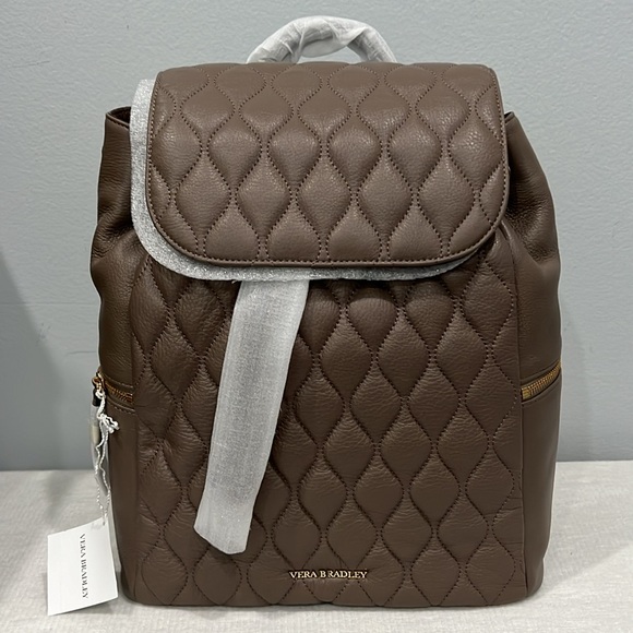 Vera Bradley Quilted Amy Backpack Black Genuine Leather - Picture 4 of 14